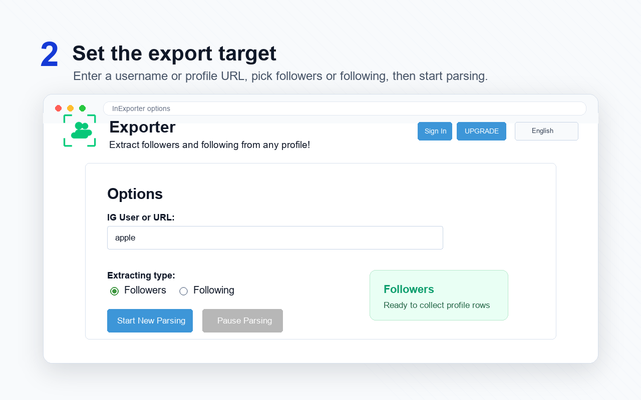 InExporter Chrome extension